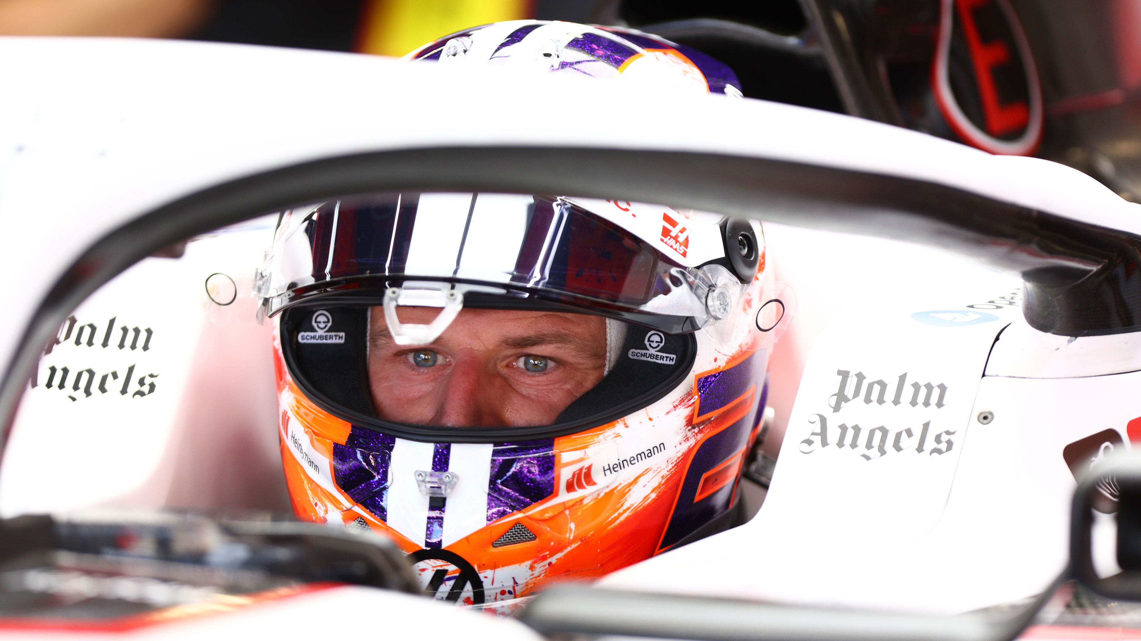BARCELONA, SPAIN - JUNE 02: Nico Hulkenberg of Germany and Haas F1 prepares to drive in the garage