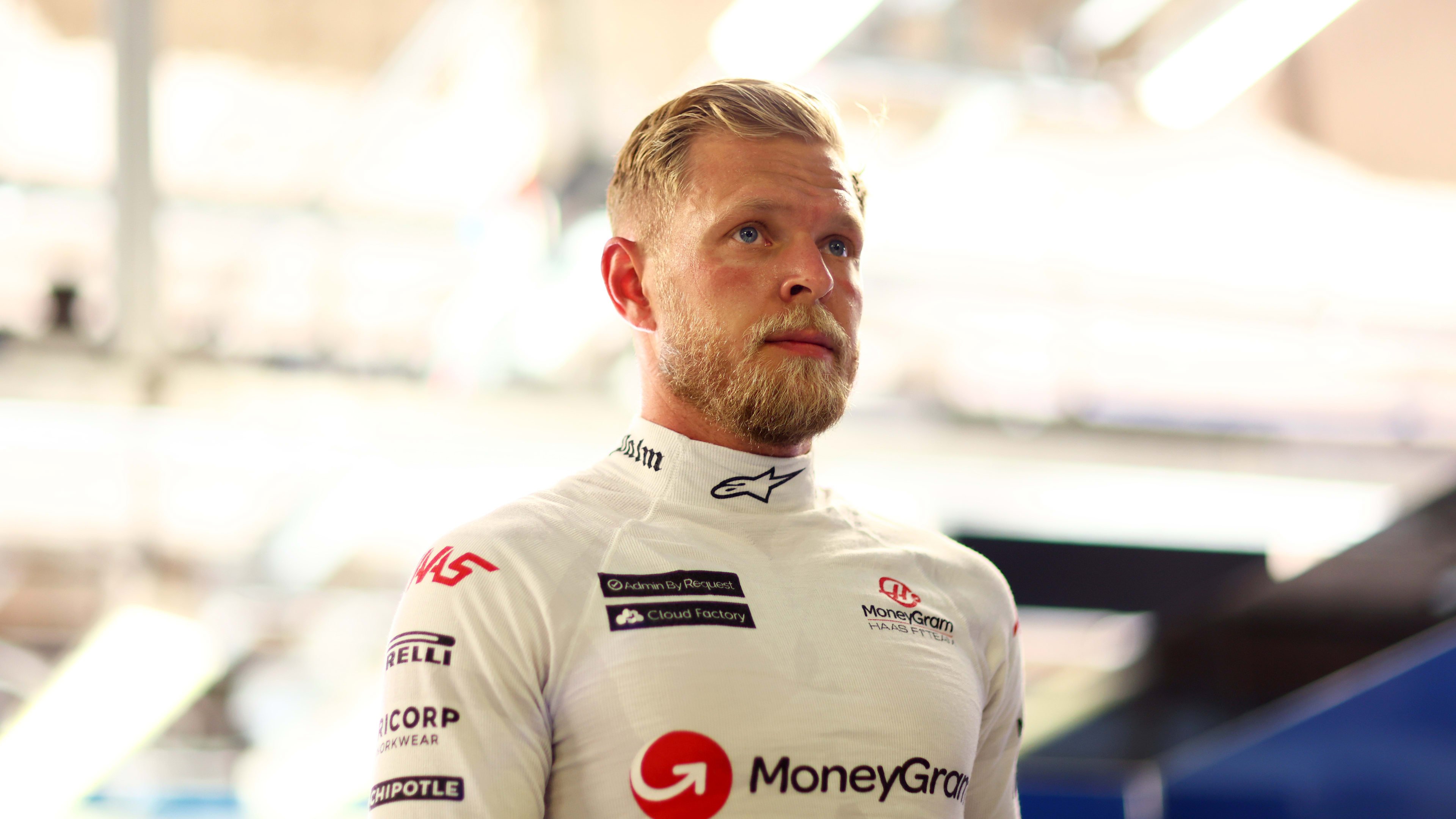 MONZA, ITALY - SEPTEMBER 02: 19th placed qualifier Kevin Magnussen of Denmark and Haas F1 looks on