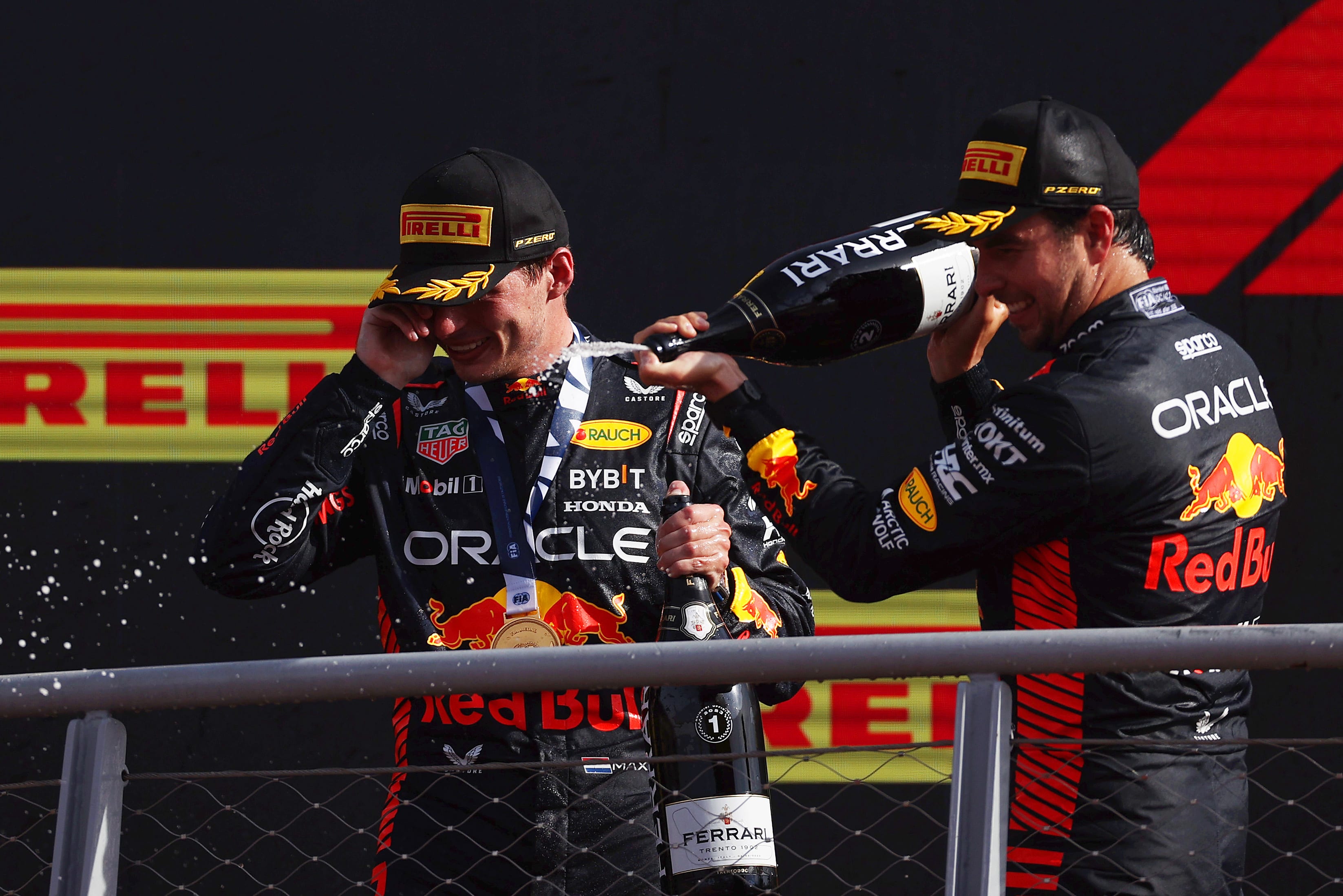 MONZA, ITALY - SEPTEMBER 03: Race winner Max Verstappen of the Netherlands and Oracle Red Bull