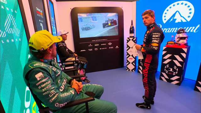 2023 Dutch Grand Prix: Listen in to the chat from the top three drivers in the cool-down room after the race